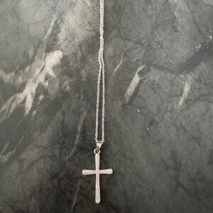 Stainless Steel CZ Cross Necklace
